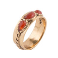 Triple Stone Orange Carnelian and Golden Ring | Rings | Wiccan Center