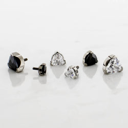 16G/18G Steel Internally Threaded End- Trillion Cut | Body Jewelry | Wiccan Center