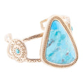 Tulum Blue Turquoise Golden Cuff Bracelet | Bracelets | Wiccan Center