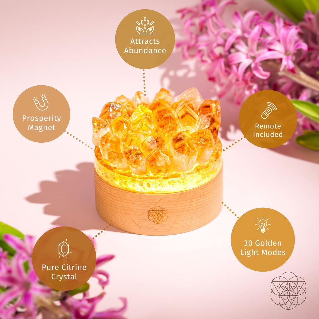 Turn My Life to Gold - Midas Citrine Lamp | Night Light | Wiccan Center