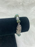 Turquoise & Quartz Feather Bracelet | Jewelry-Bracelet | Wiccan Center
