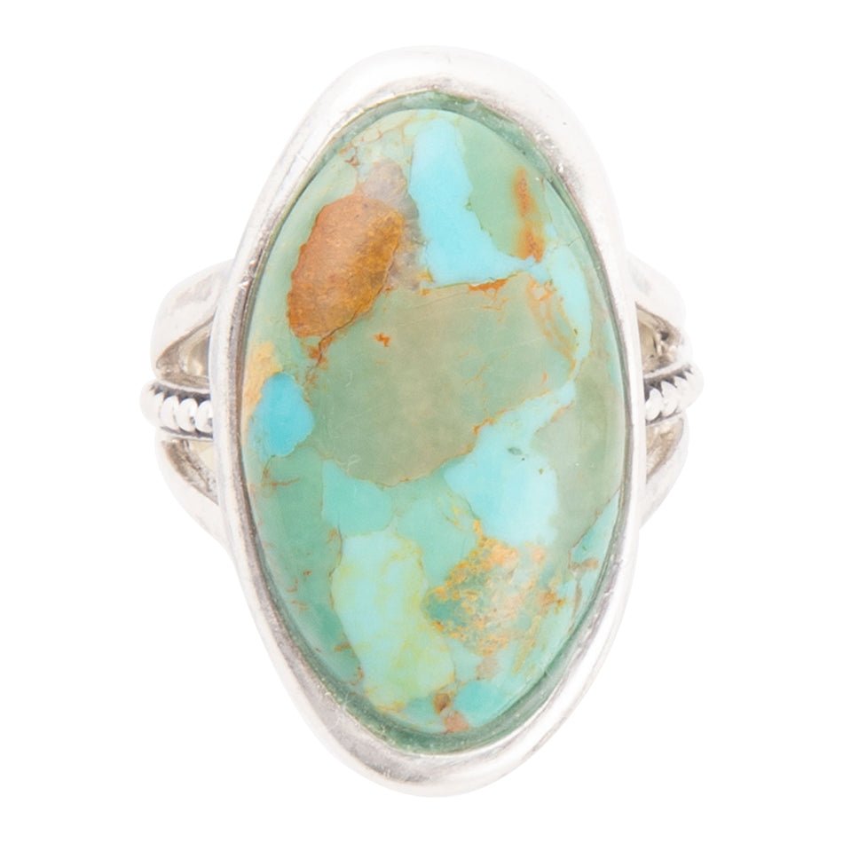 Blue Turquoise and Sterling Silver Oval Ring | Rings | Wiccan Center