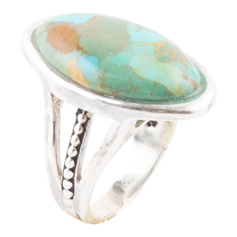Blue Turquoise and Sterling Silver Oval Ring | Rings | Wiccan Center