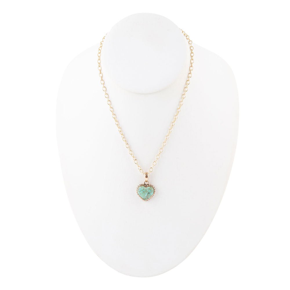 Turquoise Heart Pendant and Bronze Necklace | Necklaces | Wiccan Center