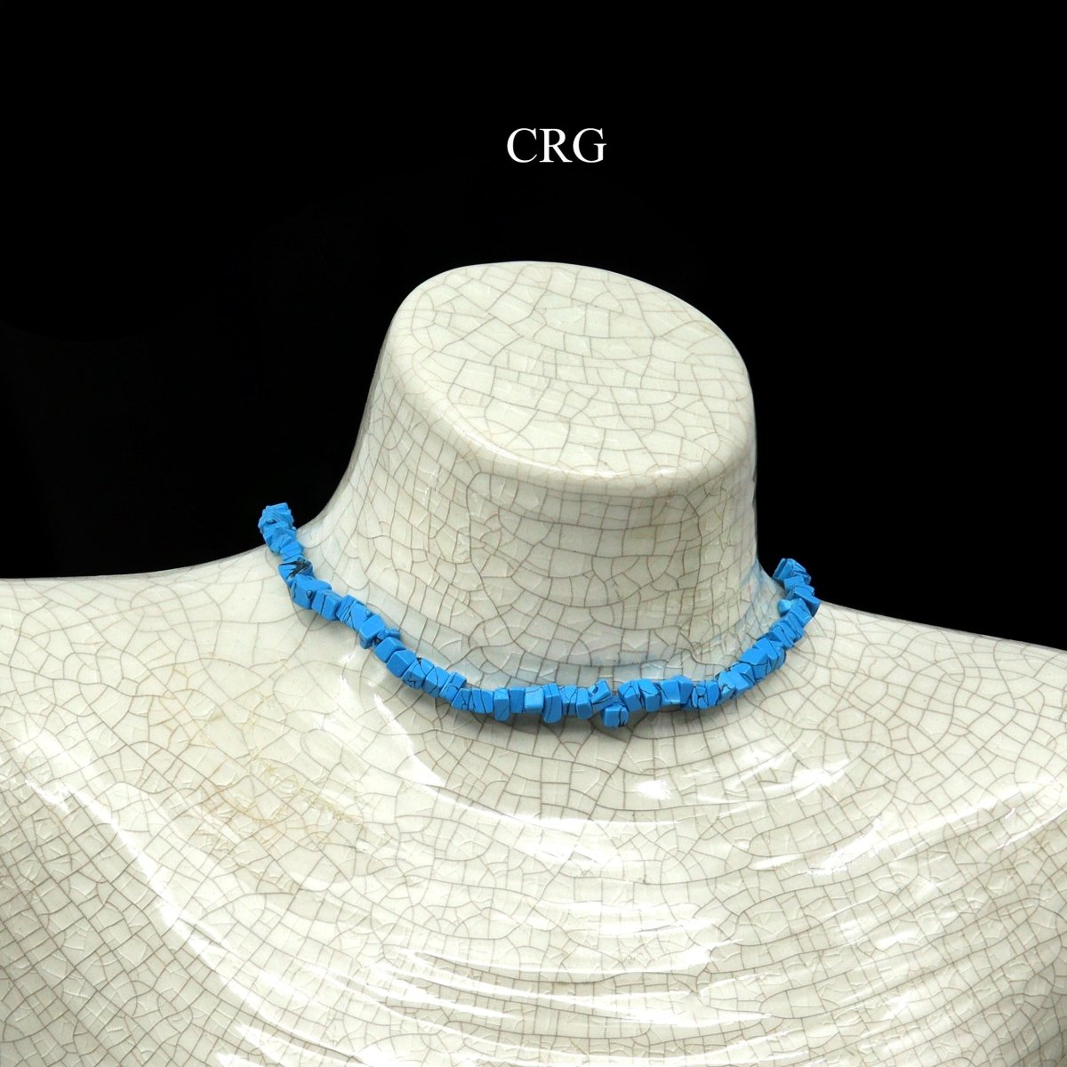 Turquoise Inspired Strand Chip Choker Necklace (16 Inches) (4 Pieces)