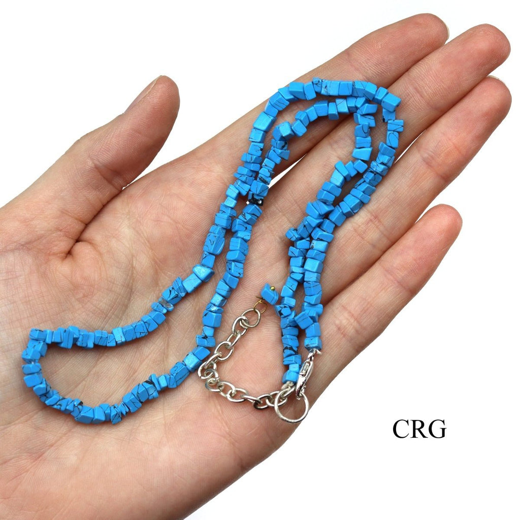 Turquoise Inspired Strand Chip Choker Necklace (16 Inches) (4 Pieces)