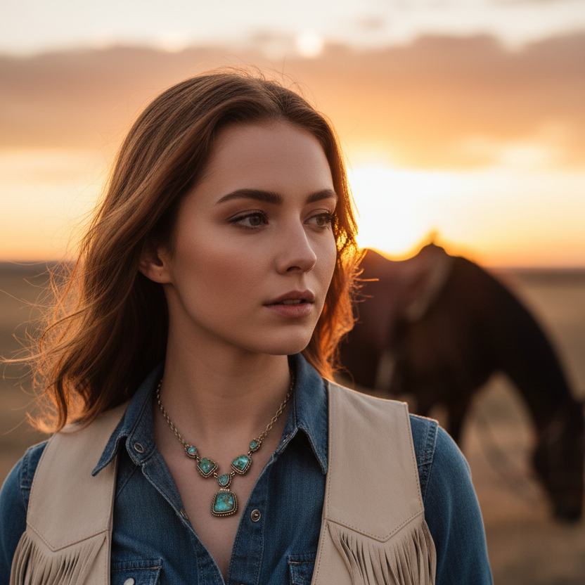 Earth and Sky Blue Turquoise Golden Necklace | Necklaces | Wiccan Center