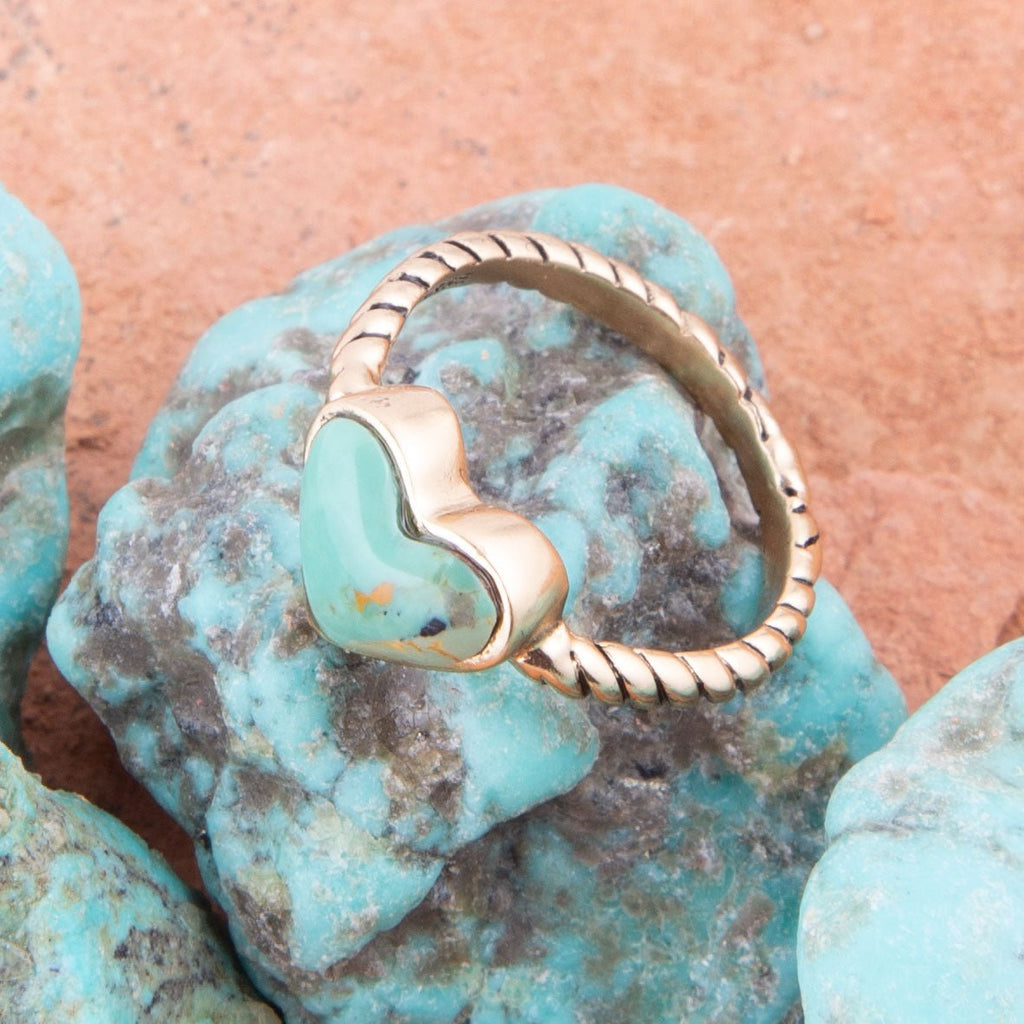 Rope My Heart Blue Turquoise and Golden Ring | Rings | Wiccan Center