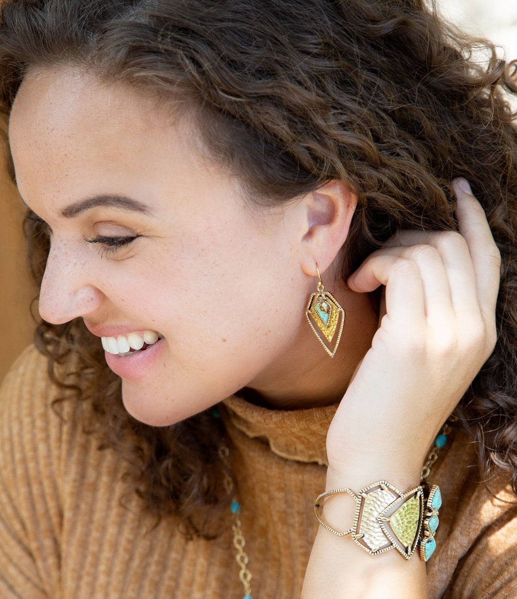 Turquoise Shield Earrings | Earrings | Wiccan Center