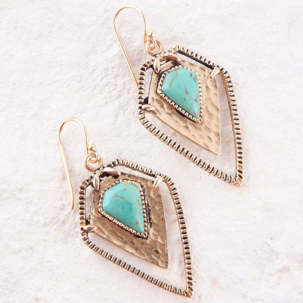 Turquoise Shield Earrings | Earrings | Wiccan Center