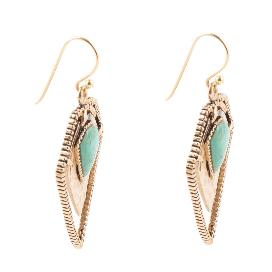 Turquoise Shield Earrings | Earrings | Wiccan Center