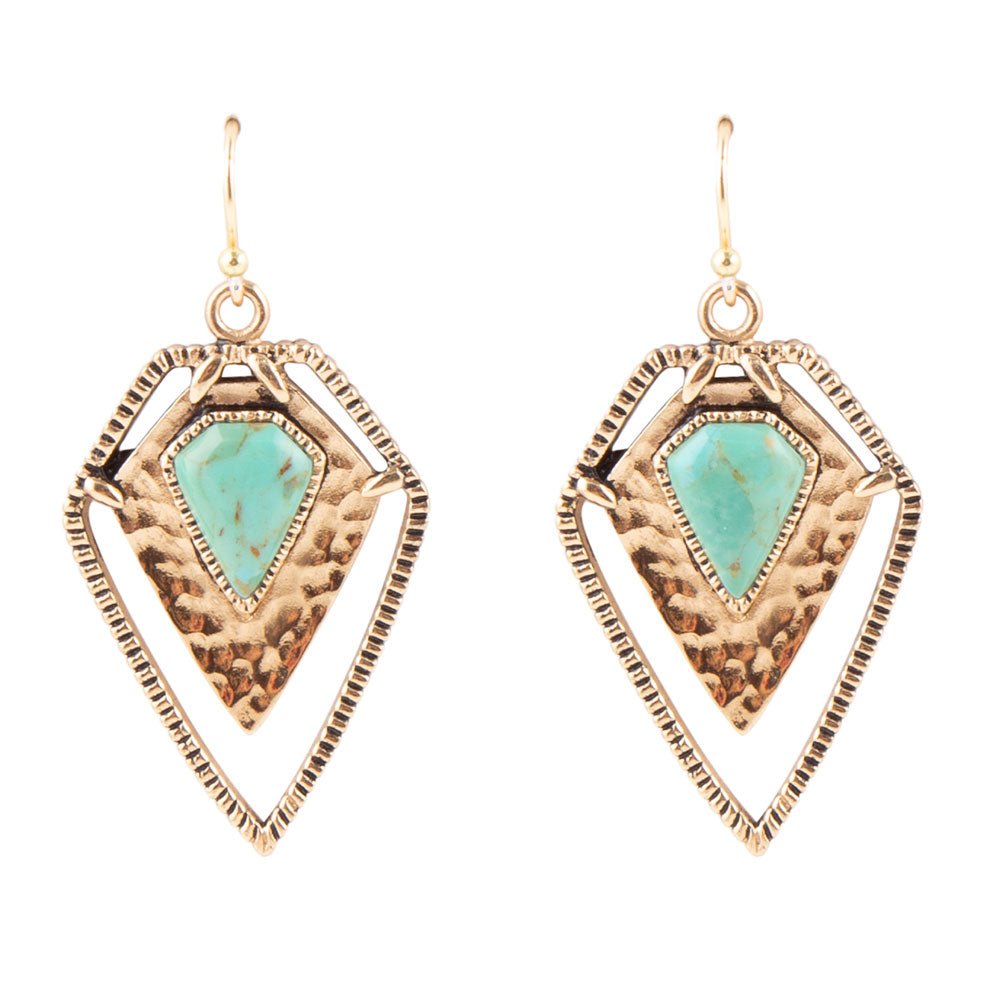 Turquoise Shield Earrings | Earrings | Wiccan Center