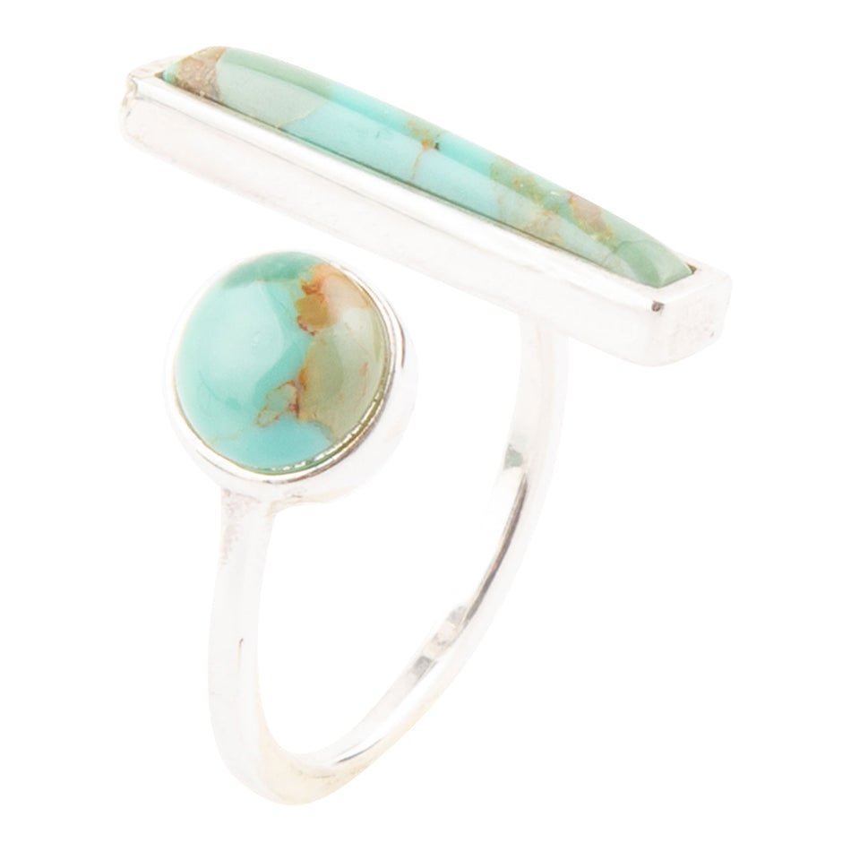 Blue Turquoise Size Adjustable Sterling Silver Ring | Rings | Wiccan Center