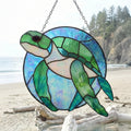 Round Stained Glass Turtle Pattern PDF & PNG | Crafting Patterns & Molds | Wiccan Center