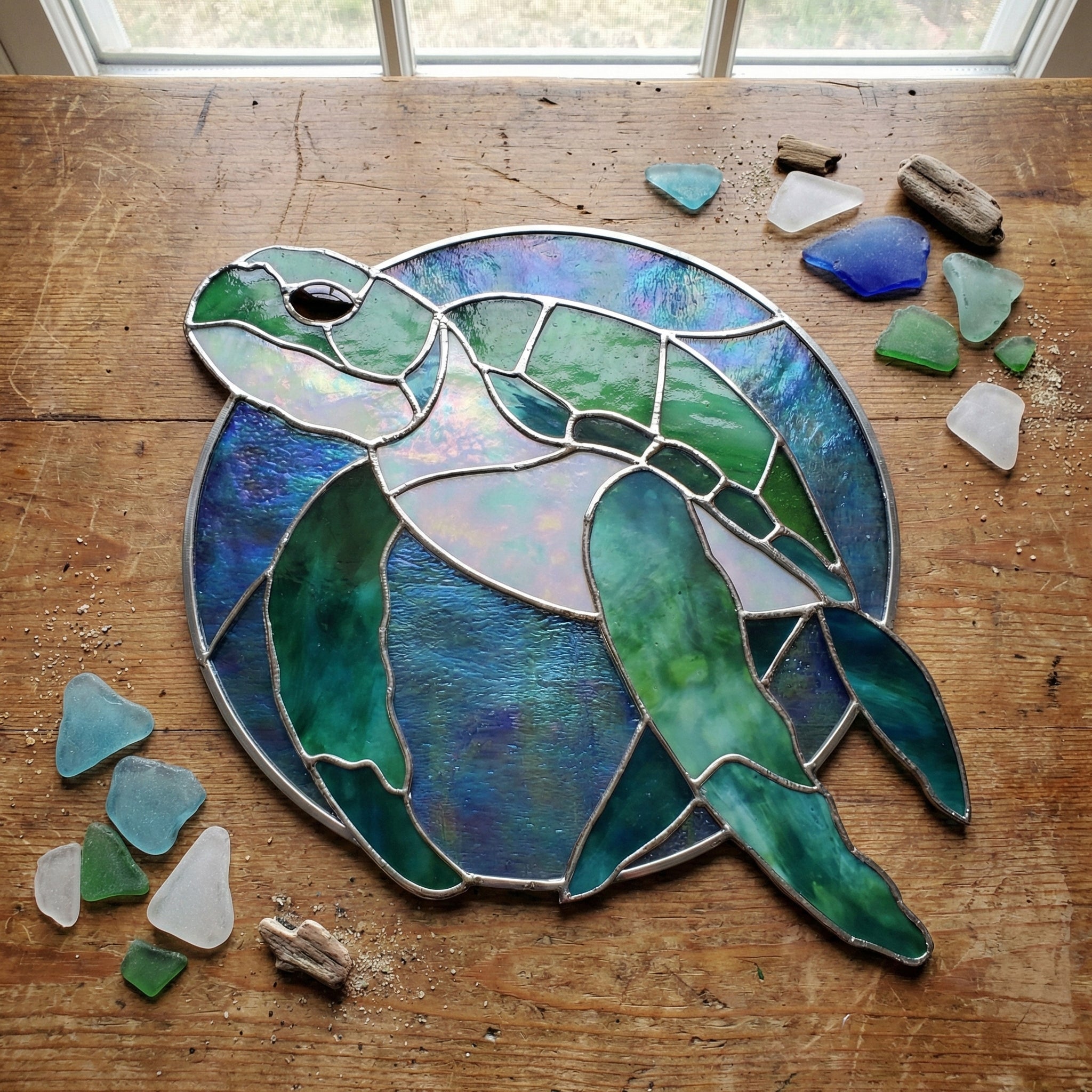 Round Stained Glass Turtle Pattern PDF & PNG | Crafting Patterns & Molds | Wiccan Center