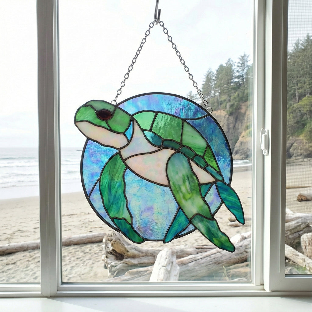 Round Stained Glass Turtle Pattern PDF & PNG | Crafting Patterns & Molds | Wiccan Center