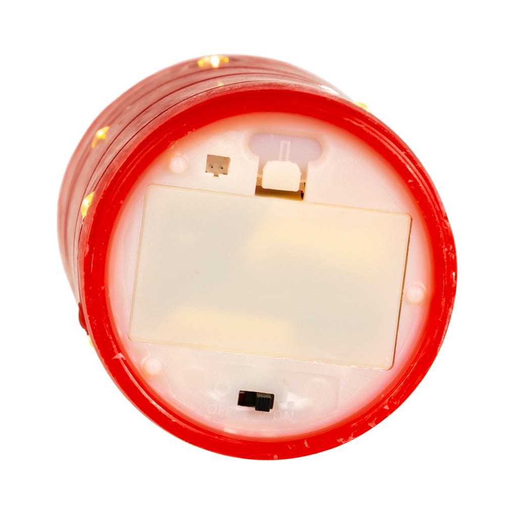 Flicker Flame Red Candle With Fairy Lights - 5 inch | Home & Living >> Candles >> Battery Operated | Wiccan Center