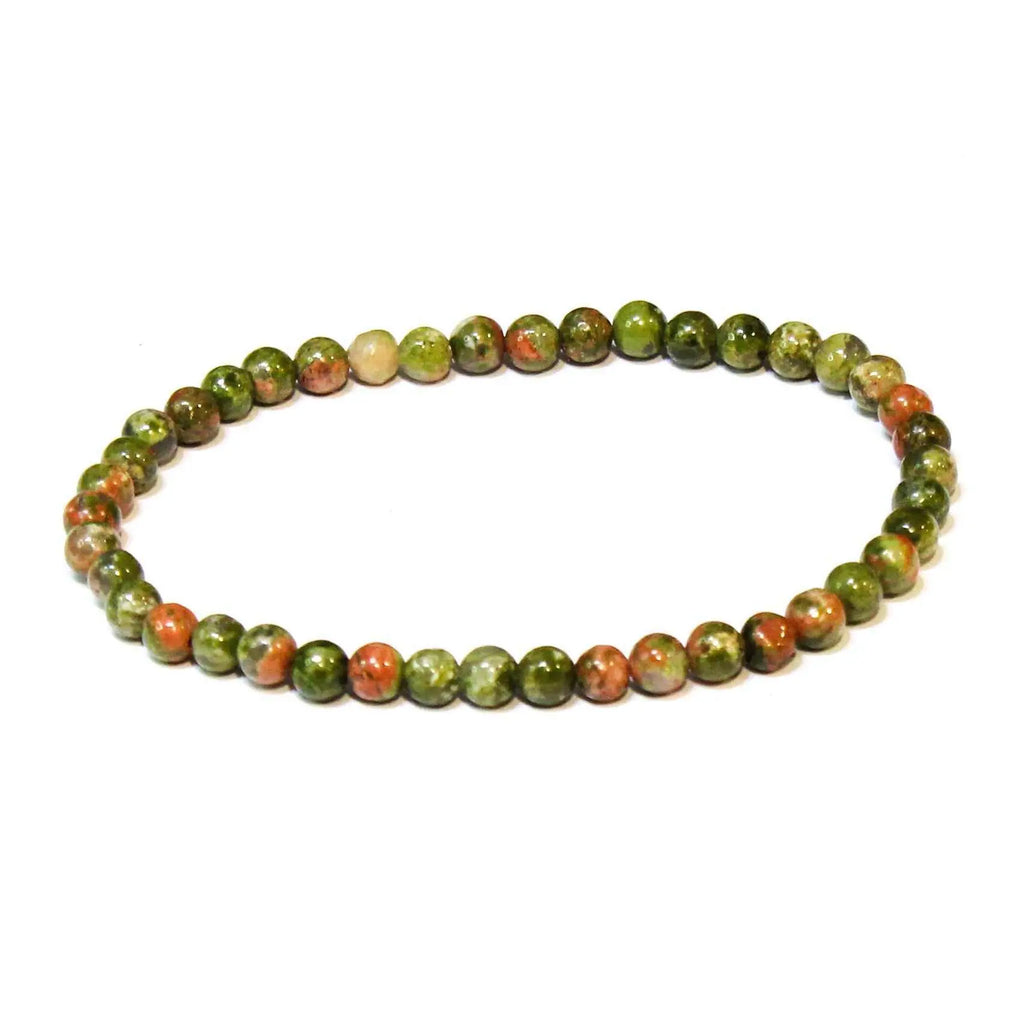 Unakite Round Bead Bracelet - Heart Guardian | Bracelets | Wiccan Center