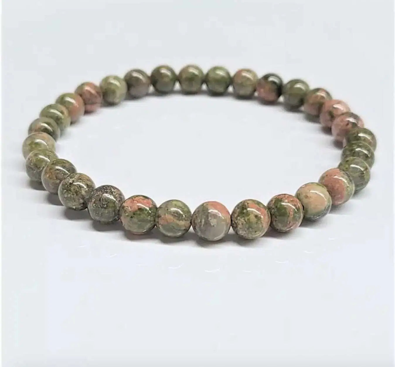 Unakite Round Bead Bracelet - Heart Guardian | Bracelets | Wiccan Center
