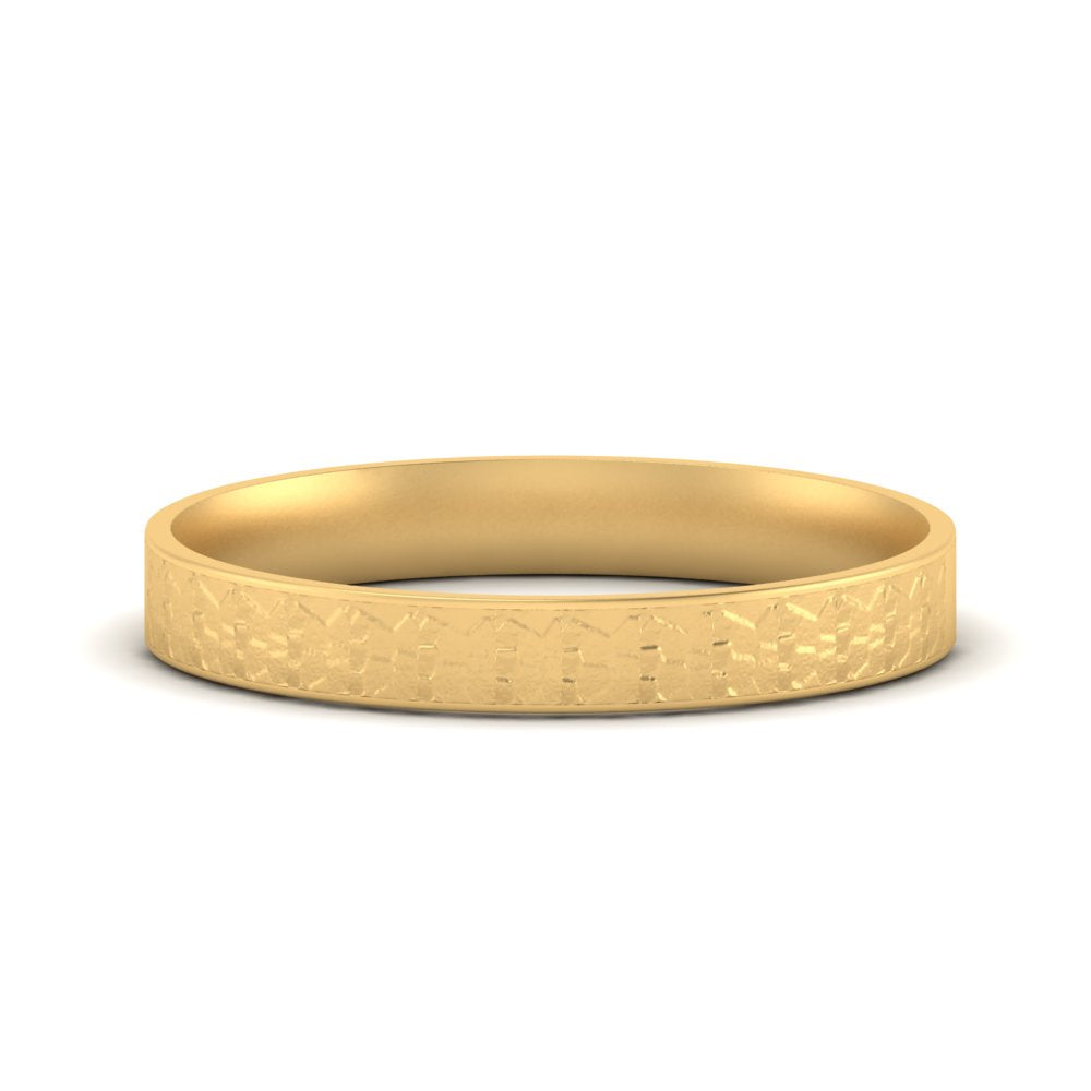 Unique Rock Textured Mens Wedding Band 5 mm