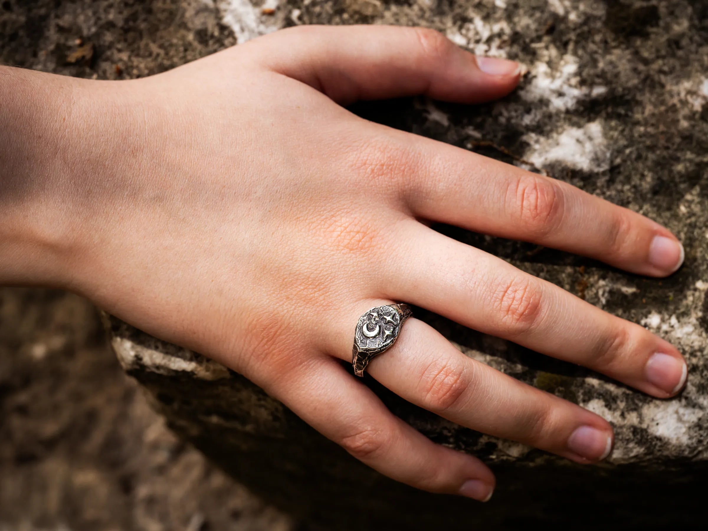 Celestial Realms Signet Ring-Argentium Silver