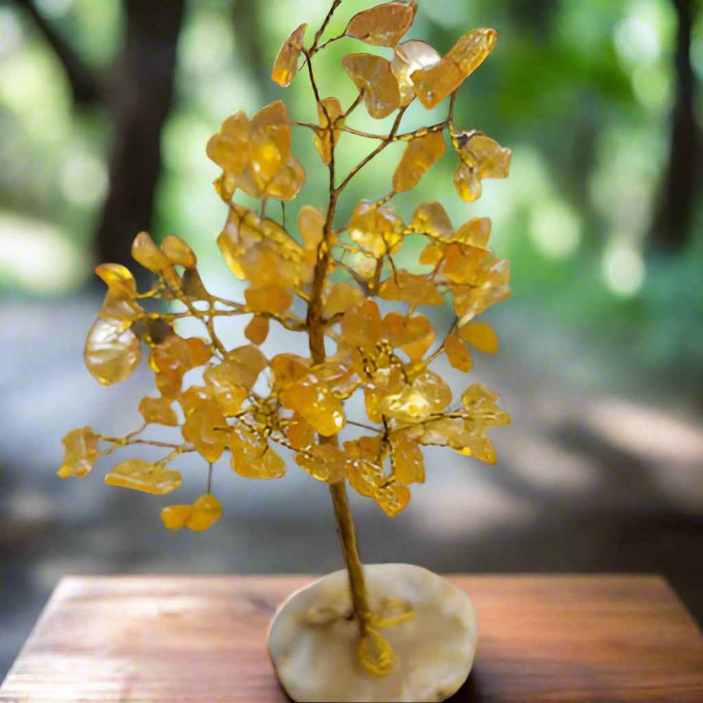 100 Chip Gemstone Tree On Agate Slice - Multiple Kinds of Gemstones | gemstone tree | Wiccan Center