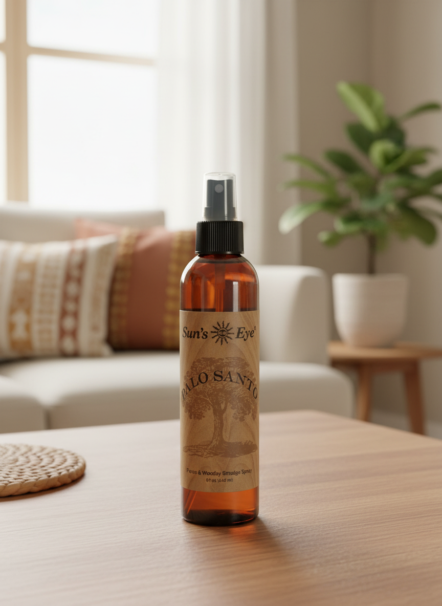 Sun's Eye Palo Santo Clearing Spray Mist for Spiritual Cleansing and Aura Refreshment | Air Freshener | Wiccan Center