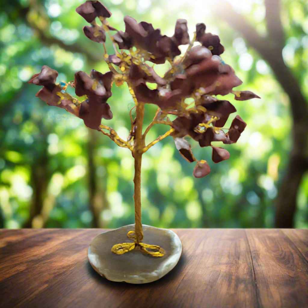 100 Chip Gemstone Tree On Agate Slice - Multiple Kinds of Gemstones | gemstone tree | Wiccan Center