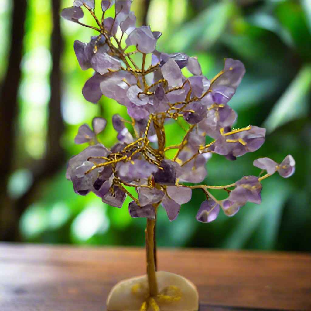 100 Chip Gemstone Tree On Agate Slice - Multiple Kinds of Gemstones | gemstone tree | Wiccan Center