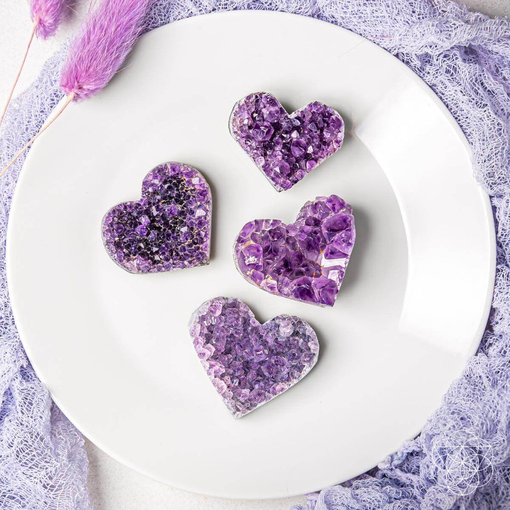 Uruguayan Amethyst Love Heart Cluster - AAA Premium Quality | Cluster & Raw | Wiccan Center