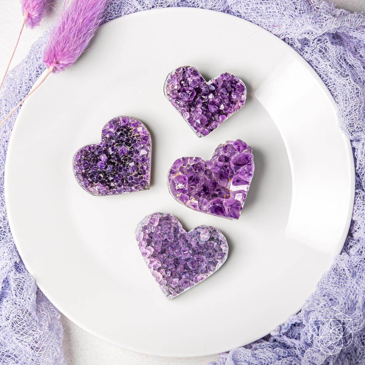 Uruguayan Amethyst Love Heart Cluster - AAA Premium Quality | Cluster & Raw | Wiccan Center