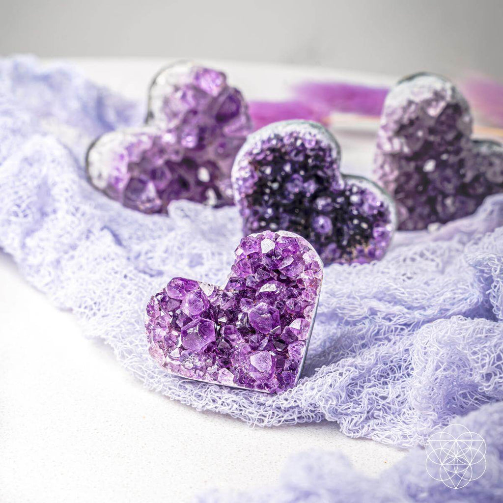 Uruguayan Amethyst Love Heart Cluster - AAA Premium Quality | Cluster & Raw | Wiccan Center