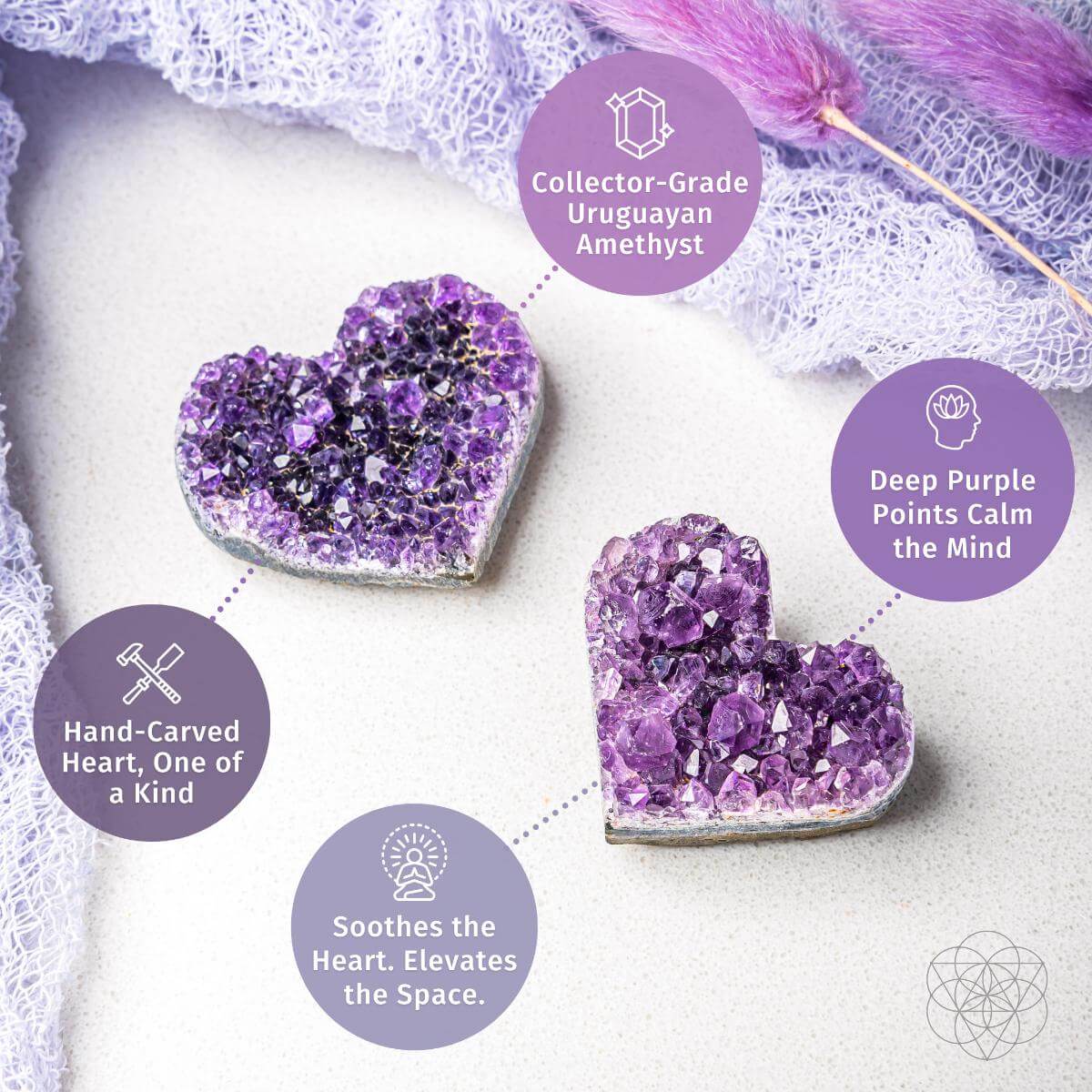 Uruguayan Amethyst Love Heart Cluster - AAA Premium Quality | Cluster & Raw | Wiccan Center