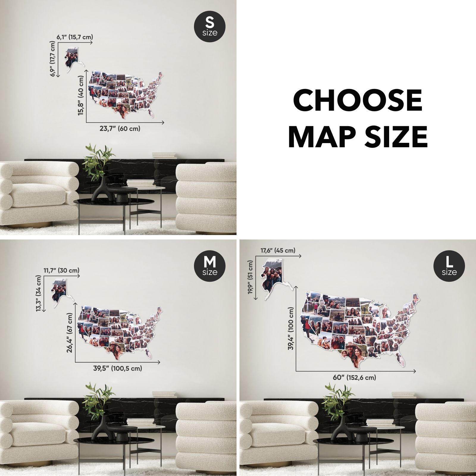 USA Photo Map Pastel