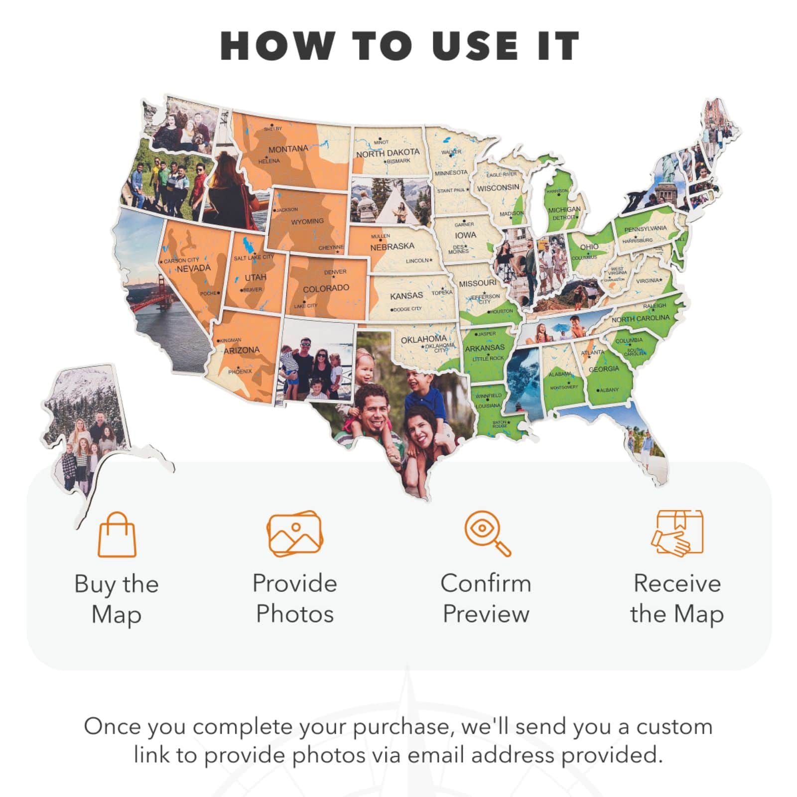 USA Photo Map Physical