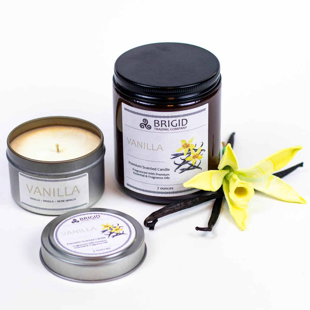 Vanilla Soy Wax Candle - French, Tahitian, and Madagascar Vanillas | Premium Scented Candle | Wiccan Center