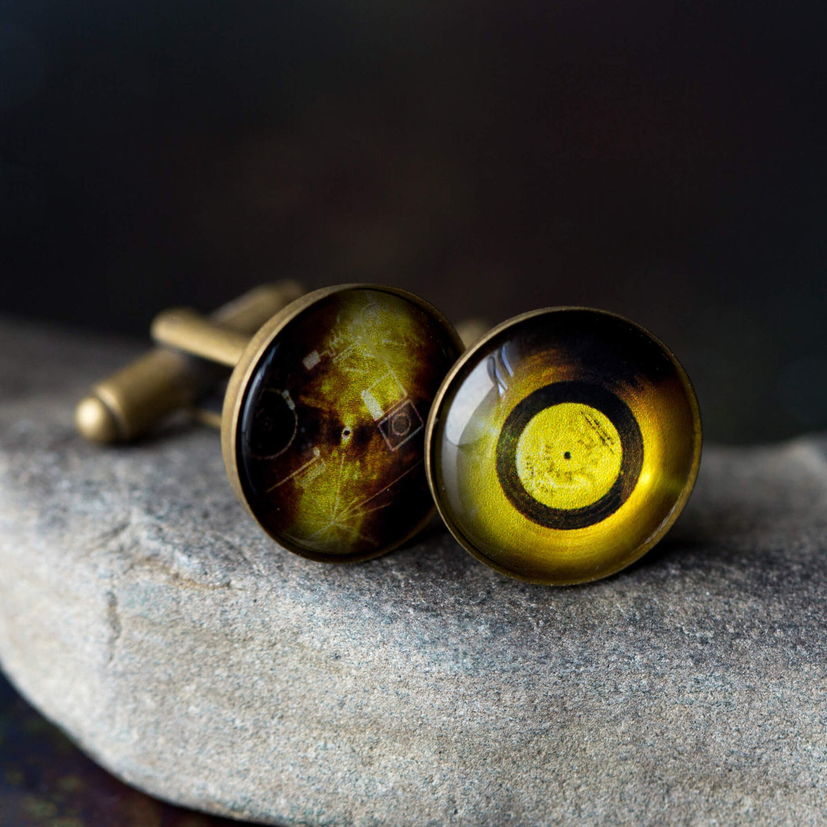 Voyager Golden Record Antique Bronze Cufflinks | Cufflinks | Wiccan Center