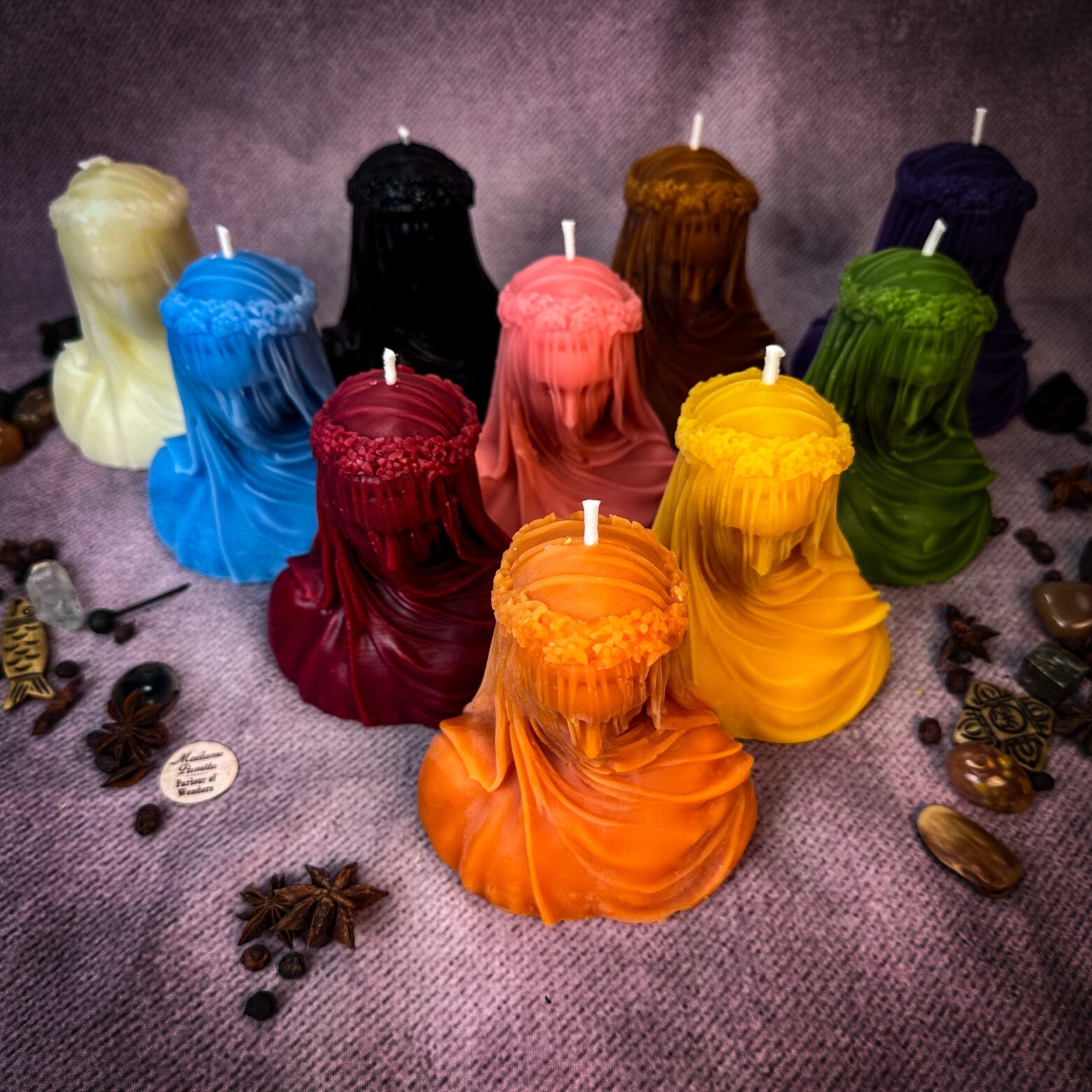 Beeswax Veil of Secrets Spell Candle - Truth Revelation & Privacy Protection | Beeswax Candle | Wiccan Center
