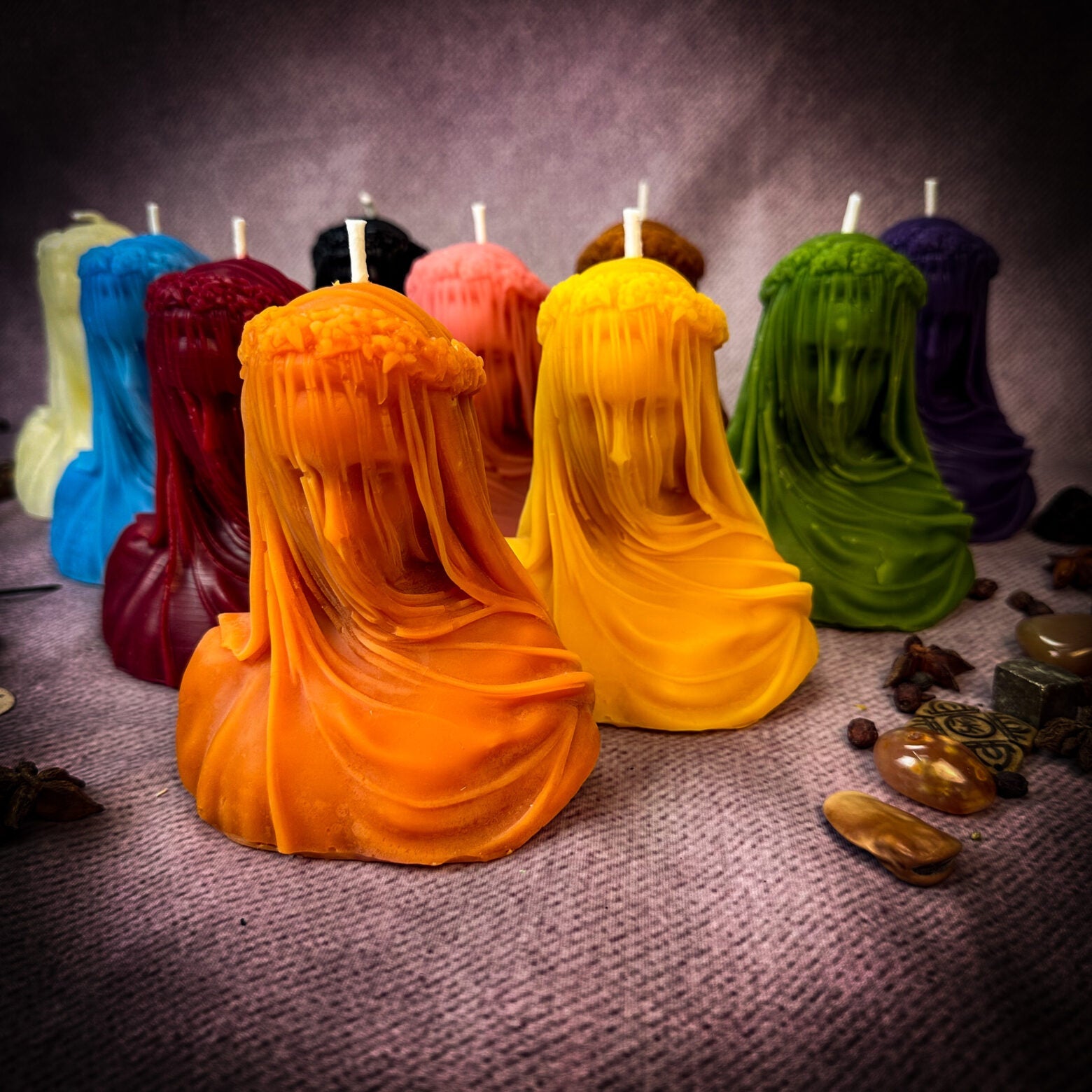 Beeswax Veil of Secrets Spell Candle - Truth Revelation & Privacy Protection | Beeswax Candle | Wiccan Center