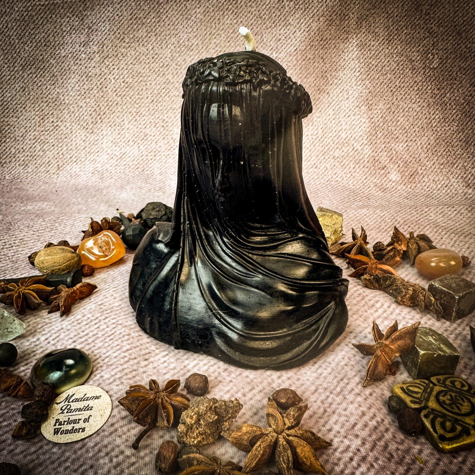Beeswax Veil of Secrets Spell Candle - Truth Revelation & Privacy Protection | Beeswax Candle | Wiccan Center