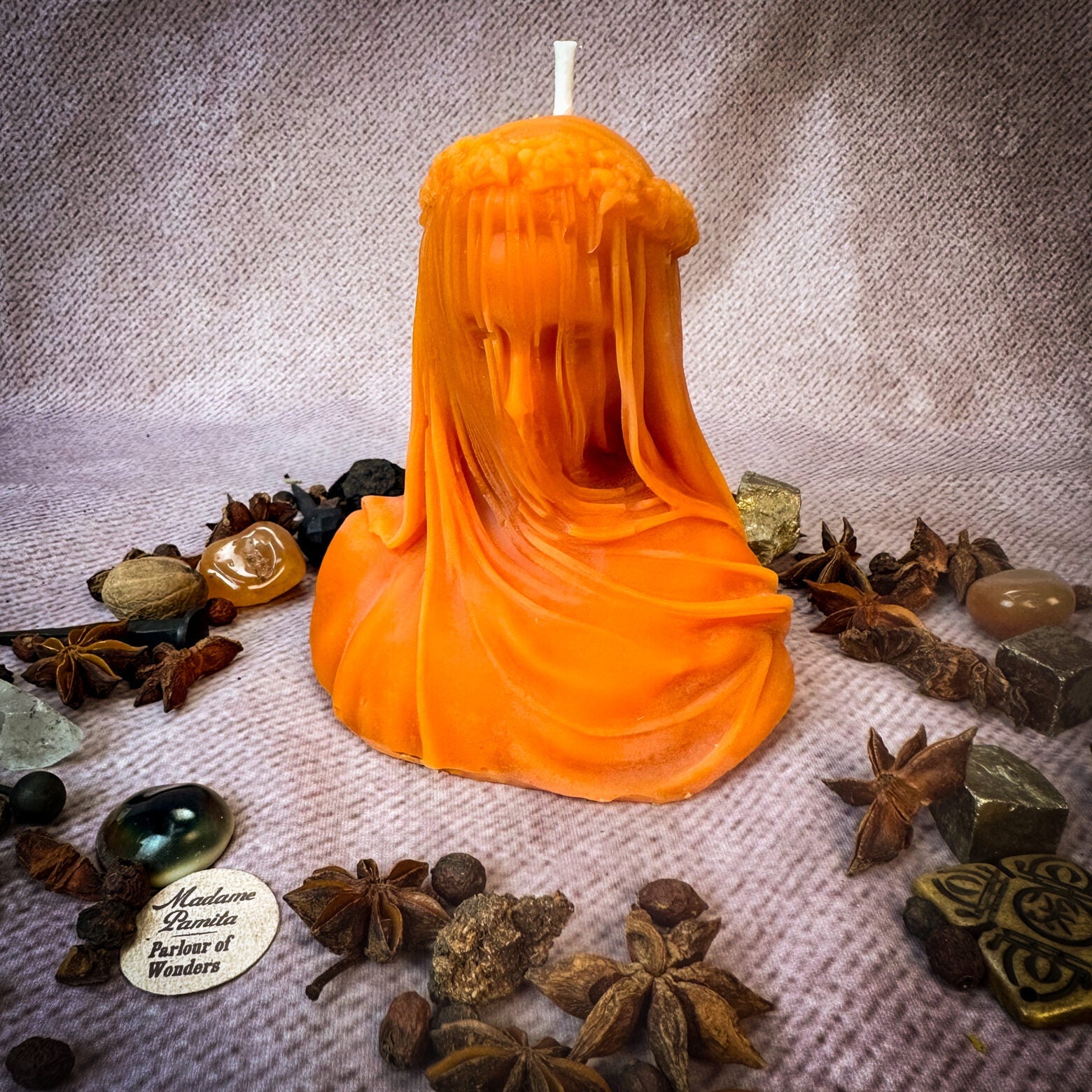 Beeswax Veil of Secrets Spell Candle - Truth Revelation & Privacy Protection | Beeswax Candle | Wiccan Center