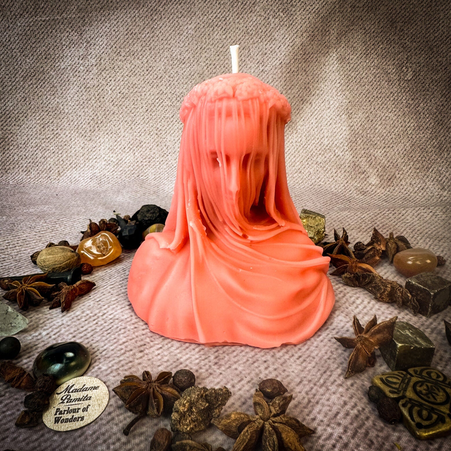 Beeswax Veil of Secrets Spell Candle - Truth Revelation & Privacy Protection | Beeswax Candle | Wiccan Center