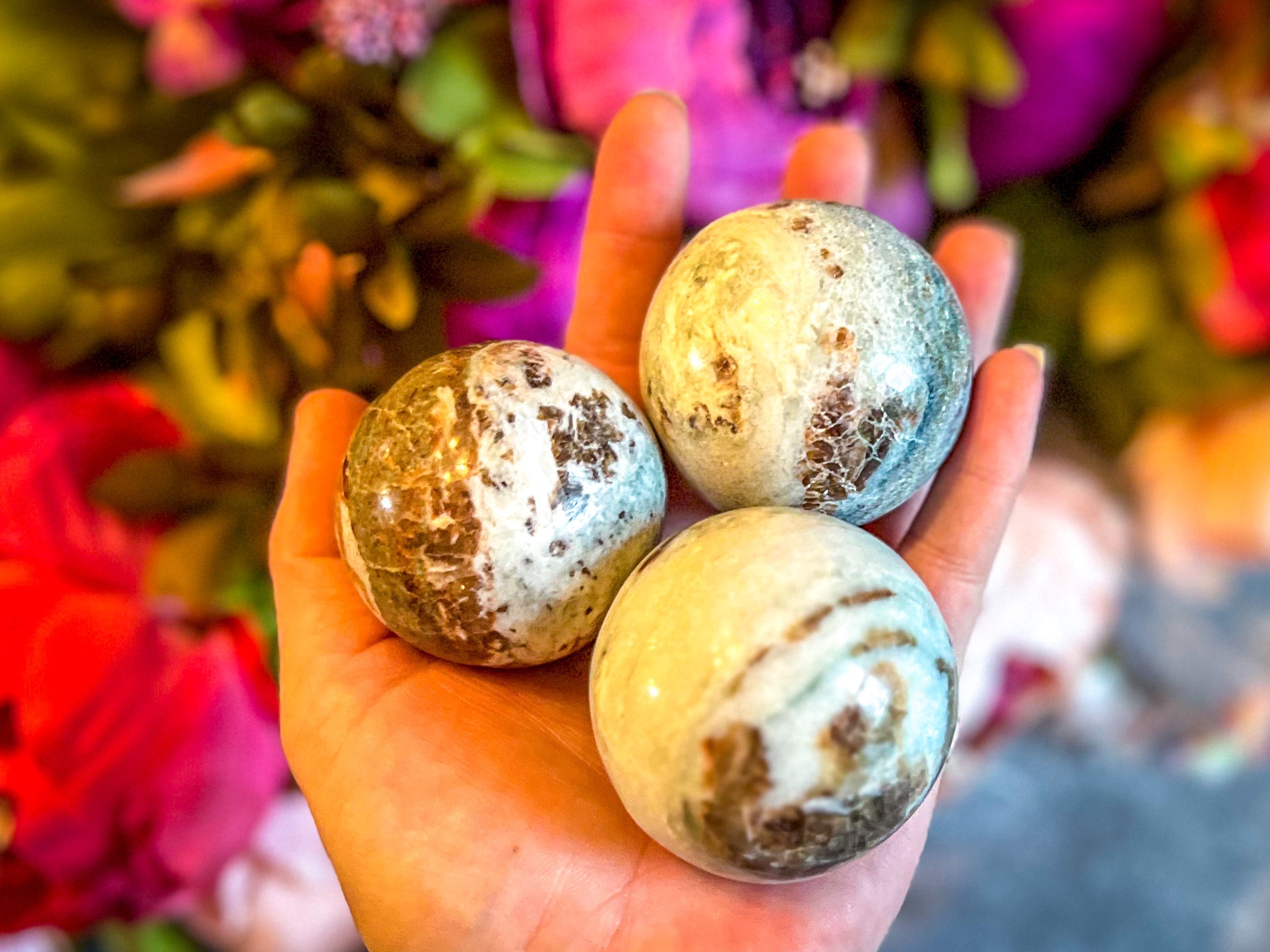 Vesuvianite and Garnet Crystal Spheres, ethically sourced | | Wiccan Center