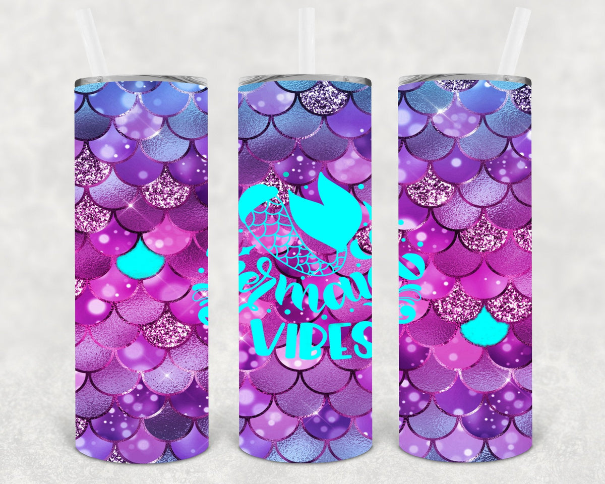 Mermaid Vibes 20 oz Skinny Tumbler | Tumbler | Wiccan Center