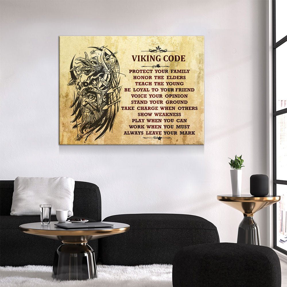 Viking Code Canvas Wall Art, Nordic Decor | Wall Art | Wiccan Center