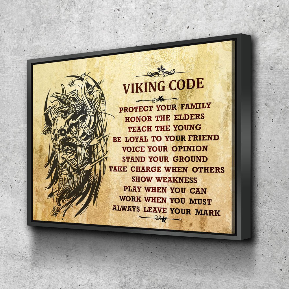 Viking Code Canvas Wall Art, Nordic Decor | Wall Art | Wiccan Center