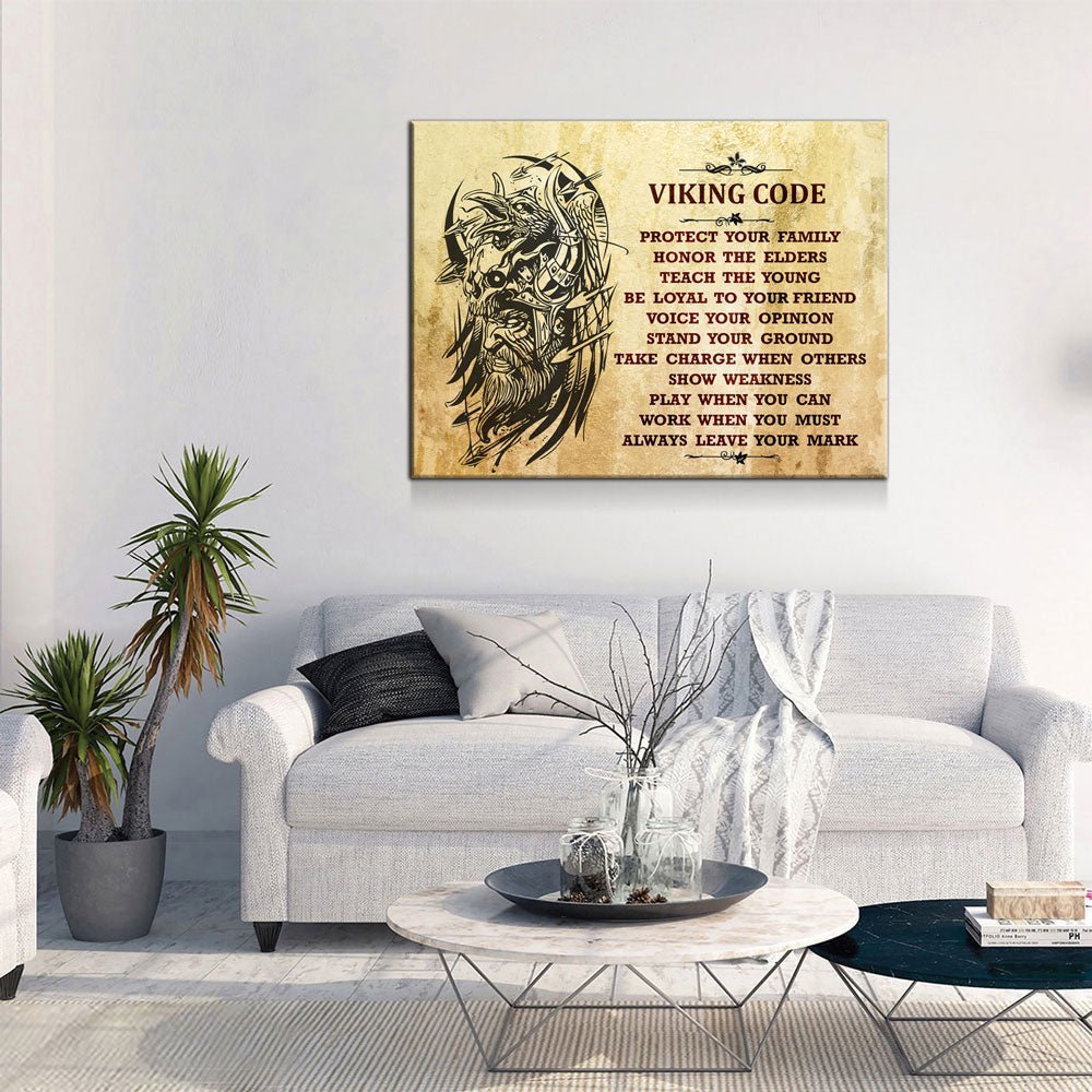 Viking Code Canvas Wall Art, Nordic Decor | Wall Art | Wiccan Center