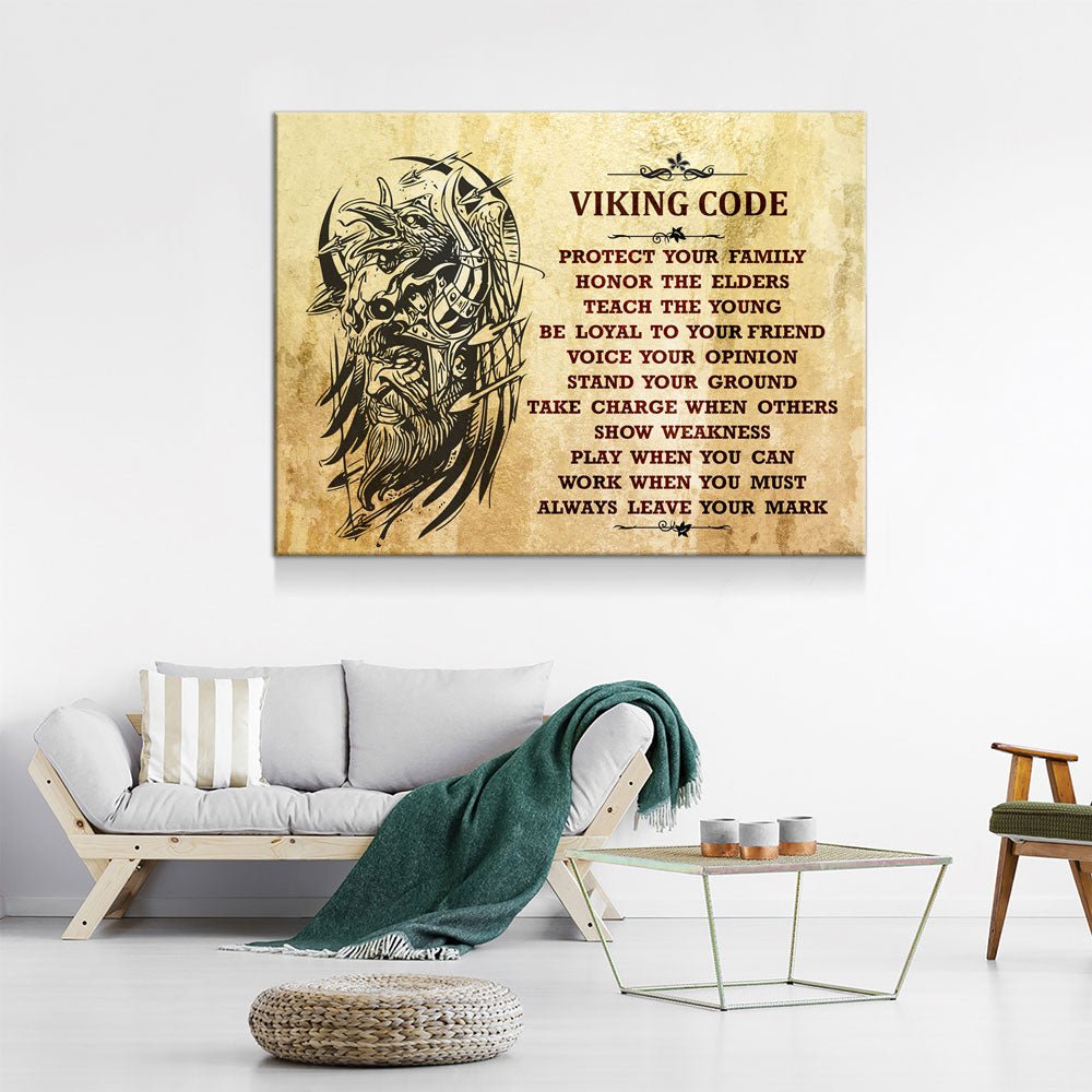 Viking Code Canvas Wall Art, Nordic Decor | Wall Art | Wiccan Center