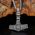 Vikings Mjolnir Aegishjalmur Stainless Steel Necklace | Pendants & Necklaces | Wiccan Center