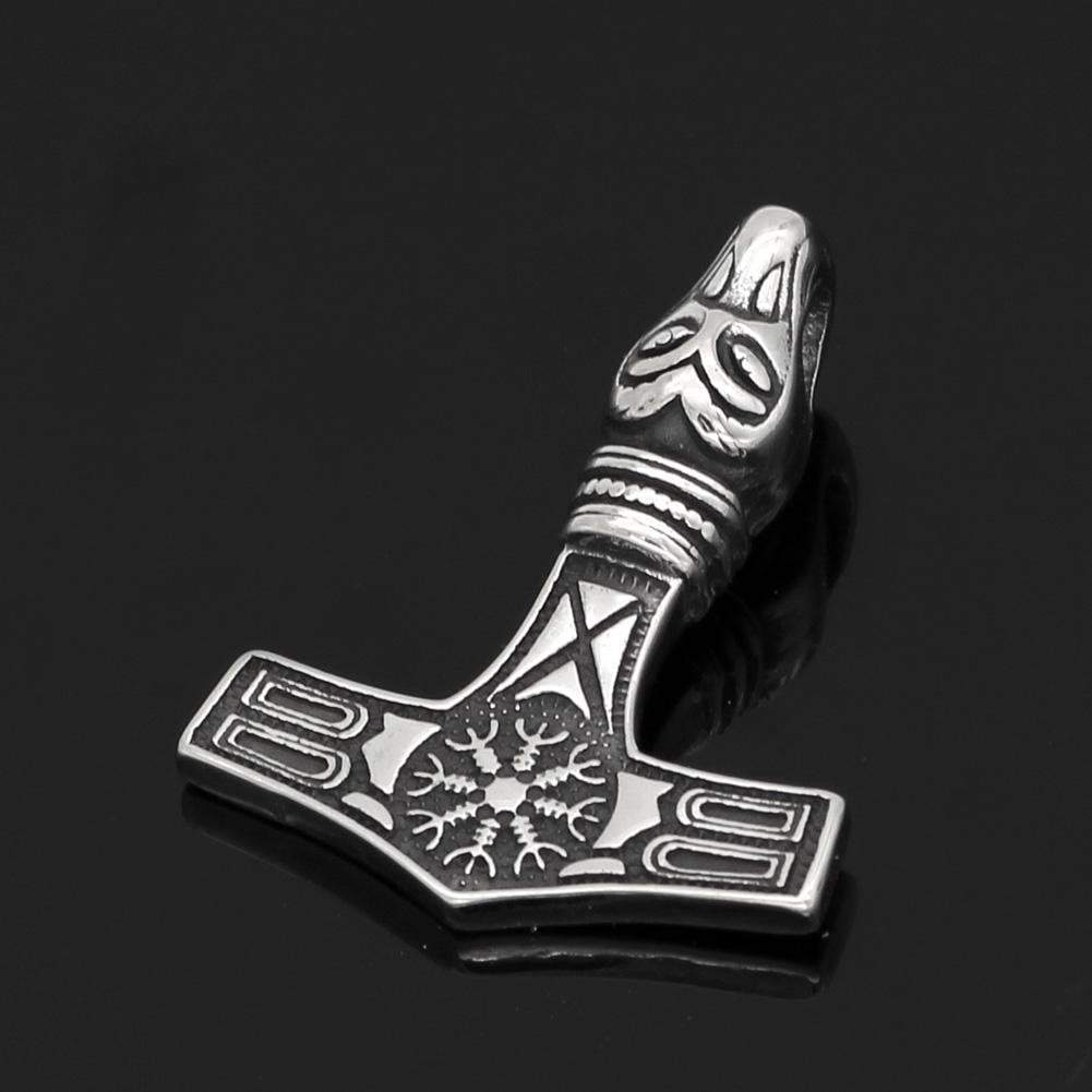 Vikings Mjolnir Aegishjalmur Stainless Steel Necklace | Pendants & Necklaces | Wiccan Center